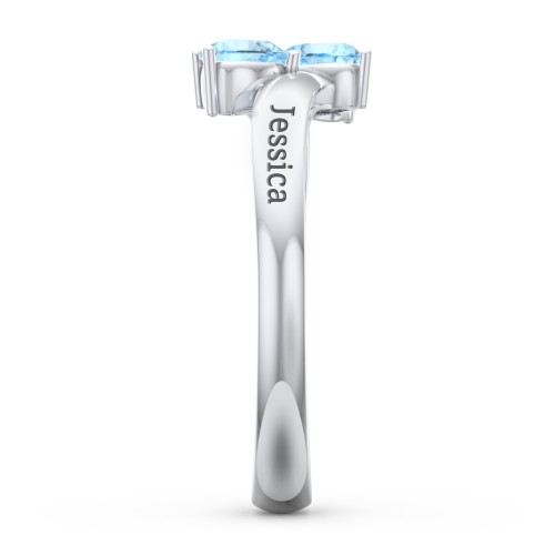 Inverted Twin Heart Ring