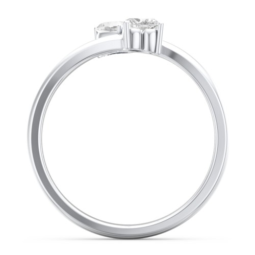 Inverted Twin Heart Ring