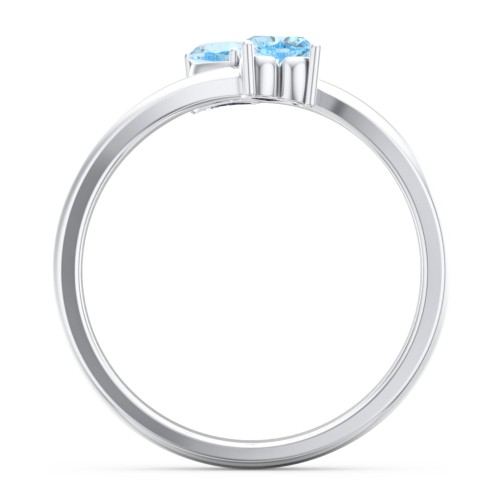 Inverted Twin Heart Ring