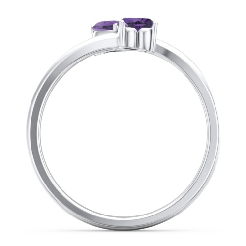 Inverted Twin Heart Ring