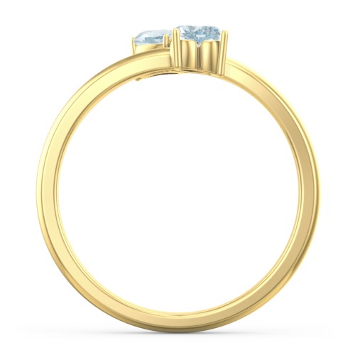 Inverted Twin Heart Ring