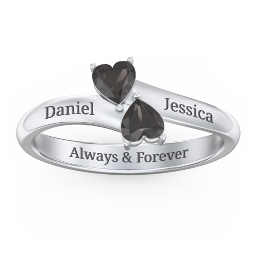 Inverted Twin Heart Ring