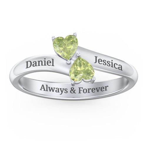 Inverted Twin Heart Ring