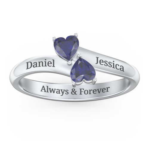 Inverted Twin Heart Ring