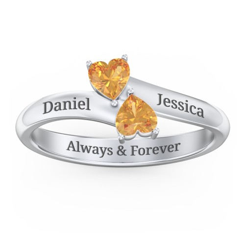 Inverted Twin Heart Ring