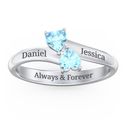 Inverted Twin Heart Ring