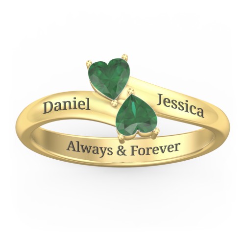Inverted Twin Heart Ring