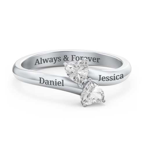 Inverted Twin Heart Ring