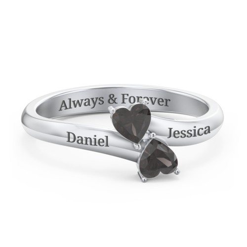 Inverted Twin Heart Ring