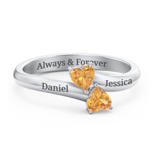 Inverted Twin Heart Ring