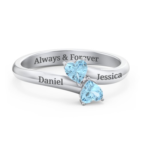 Inverted Twin Heart Ring