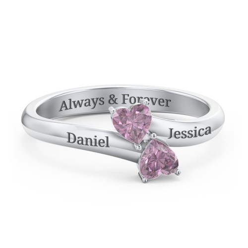 Inverted Twin Heart Ring