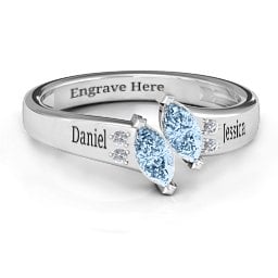 Twin Marquises and Accent Ring