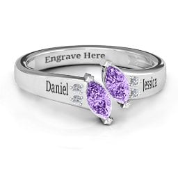 Twin Marquises and Accent Ring