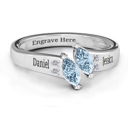 Twin Marquises and Accent Ring