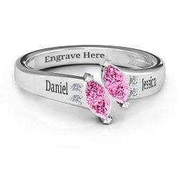 Twin Marquises and Accent Ring