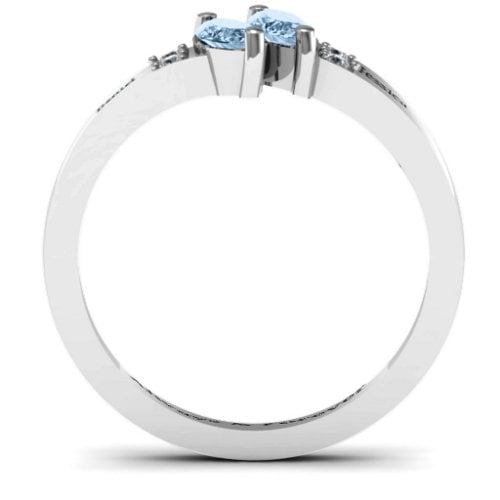 Twin Marquises and Accent Ring