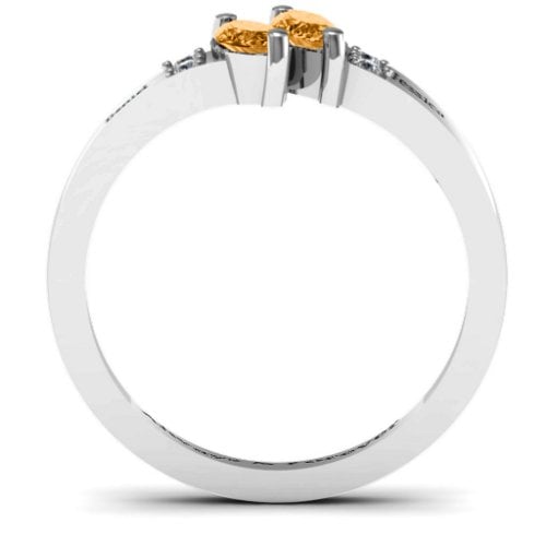 Twin Marquises and Accent Ring