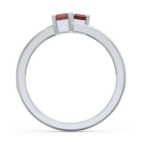 Two Stone Split Band Ring with Accents
