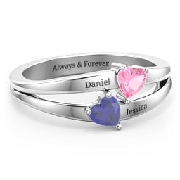 Twin Hearts Ring