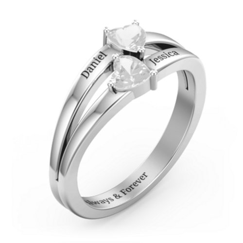 Twin Hearts Ring