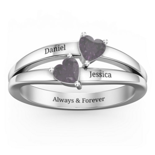 Twin Hearts Ring