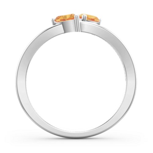 Twin Hearts Ring – Sterling Silver with Citrine