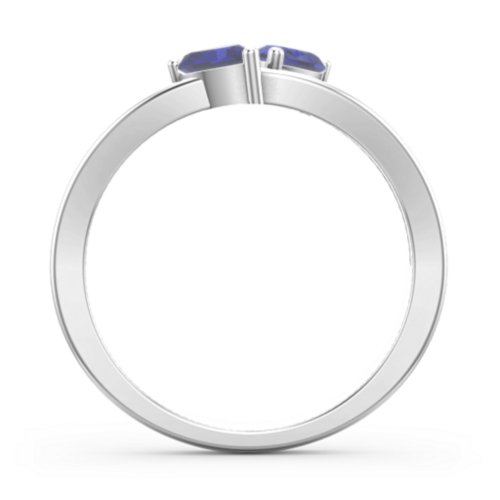 Twin Hearts Ring – Sterling Silver with Blue Sapphire