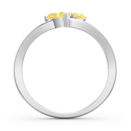 Twin Hearts Ring – Sterling Silver with Citrine