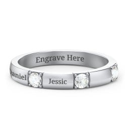 Elegant Three Gemstone Ring