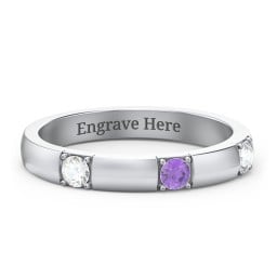 Elegant Three Gemstone Ring