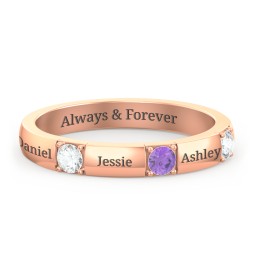 Elegant Three Gemstone Ring