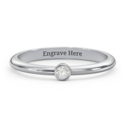 Classic Bezel Set Ring in 925 Sterling Silver with Cubic Zirconia
