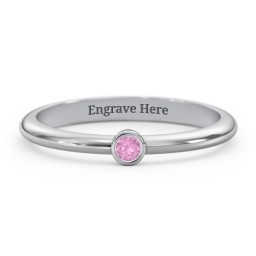 Classic Bezel Set Ring in 925 Sterling Silver with Pink Sapphire
