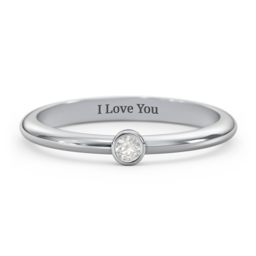 Classic Bezel Set Ring – Sterling Silver with Cubic Zirconia