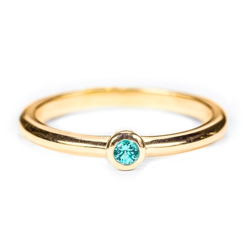 Classic Bezel Set Ring – 18K Gold Plated Silver with Garnet