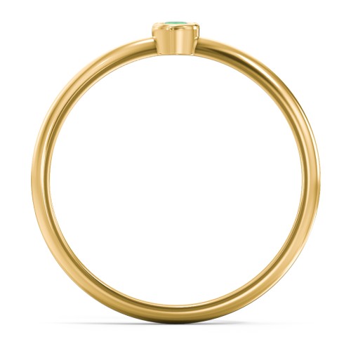 Classic Bezel Set Ring – 18K Gold Plated Silver with Emerald