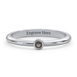 Classic Bezel Set Ring in 925 Sterling Silver with Smokey Quartz