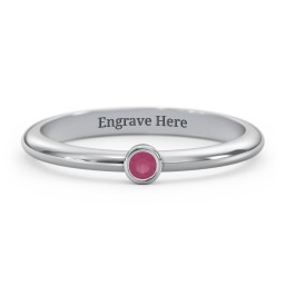 Classic Bezel Set Ring in 925 Sterling Silver with Ruby