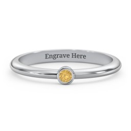 Classic Bezel Set Ring in 925 Sterling Silver with Citrine