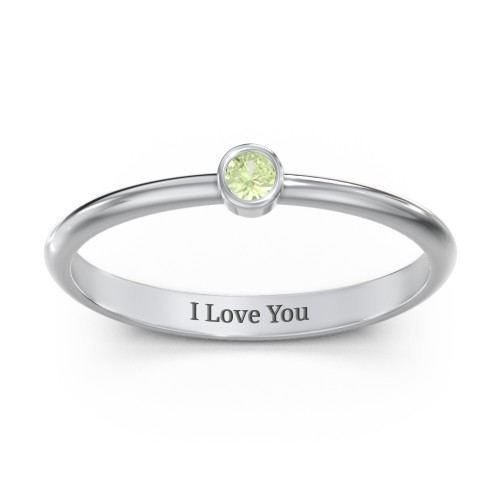 Classic Bezel Set Ring – Sterling Silver with Peridot