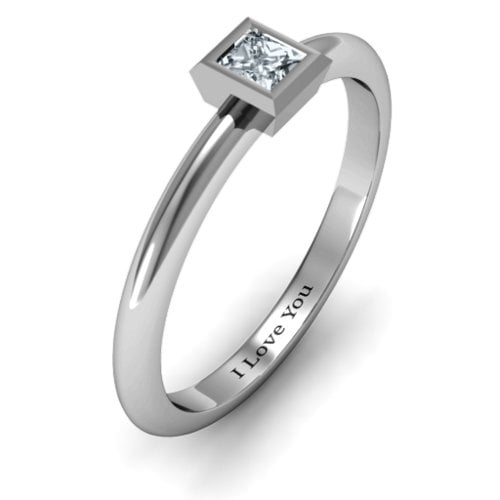 Ovation Classic Princess Setting Ring – Sterling Silver with Cubic Zirconia