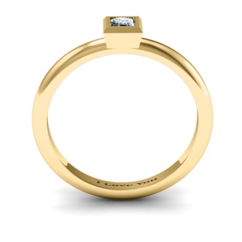 Ovation Classic Princess Setting Ring – 10K Yellow Gold with Cubic Zirconia