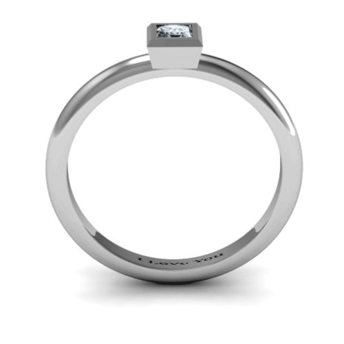 Ovation Classic Princess Setting Ring – Sterling Silver with Cubic Zirconia