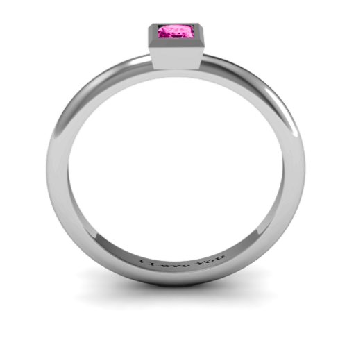 Ovation Classic Princess Setting Ring – Sterling Silver with Pink Tourmaline