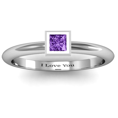 Ovation Classic Princess Setting Ring – Sterling Silver with Amethyst