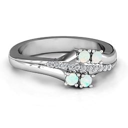 Four Stone Ring with Accents