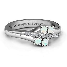Four Stone Ring with Accents
