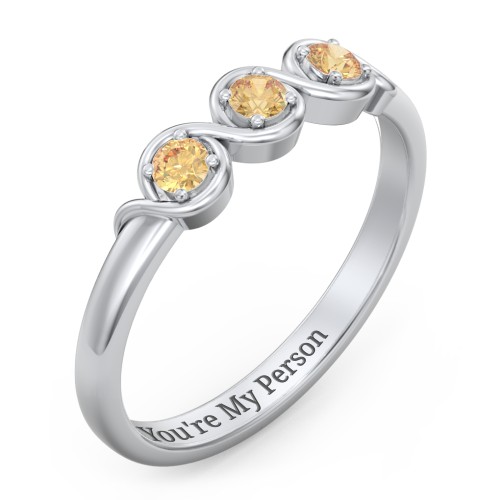 Triple Wave Ring – Sterling Silver with Citrine