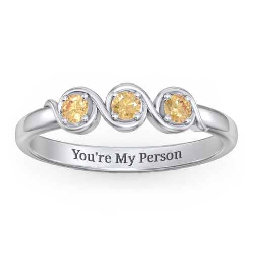 Triple Wave Ring – Sterling Silver with Citrine